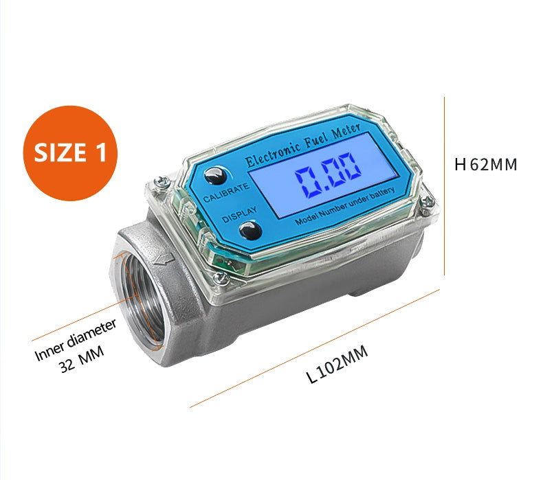 Digital Turbine Flow Meter Diesel Kerosene Fuel Water Flow Meter 8-120/20-280 L/min 1/1.5 Inches