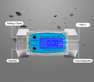 Digital Turbine Flow Meter Diesel Kerosene Fuel Water Flow Meter 8-120/20-280 L/min 1/1.5 Inches