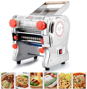 550W Electric Pasta Maker Stainless Steel Noodles Roller Machine (Noodle Width 22CM,Knife Length 180cm,Noodle Width 2mm / 6mm)