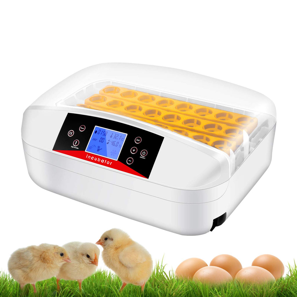 32 Eggs Digital Egg Incubator with Automatic Egg Turning and Humidity & Temperature Control, LED Candler