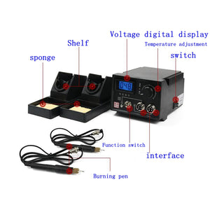 Wood Burning Kit with Two Pen 20 Point Tips Digital Display