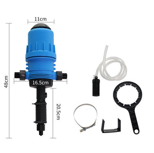 0.2%-2%/0.4%~4% Adjustable Fertilizer Injector Water Powered Chemical Liquid Doses Dispenser Drip Irrigation Injector Dosing Pump