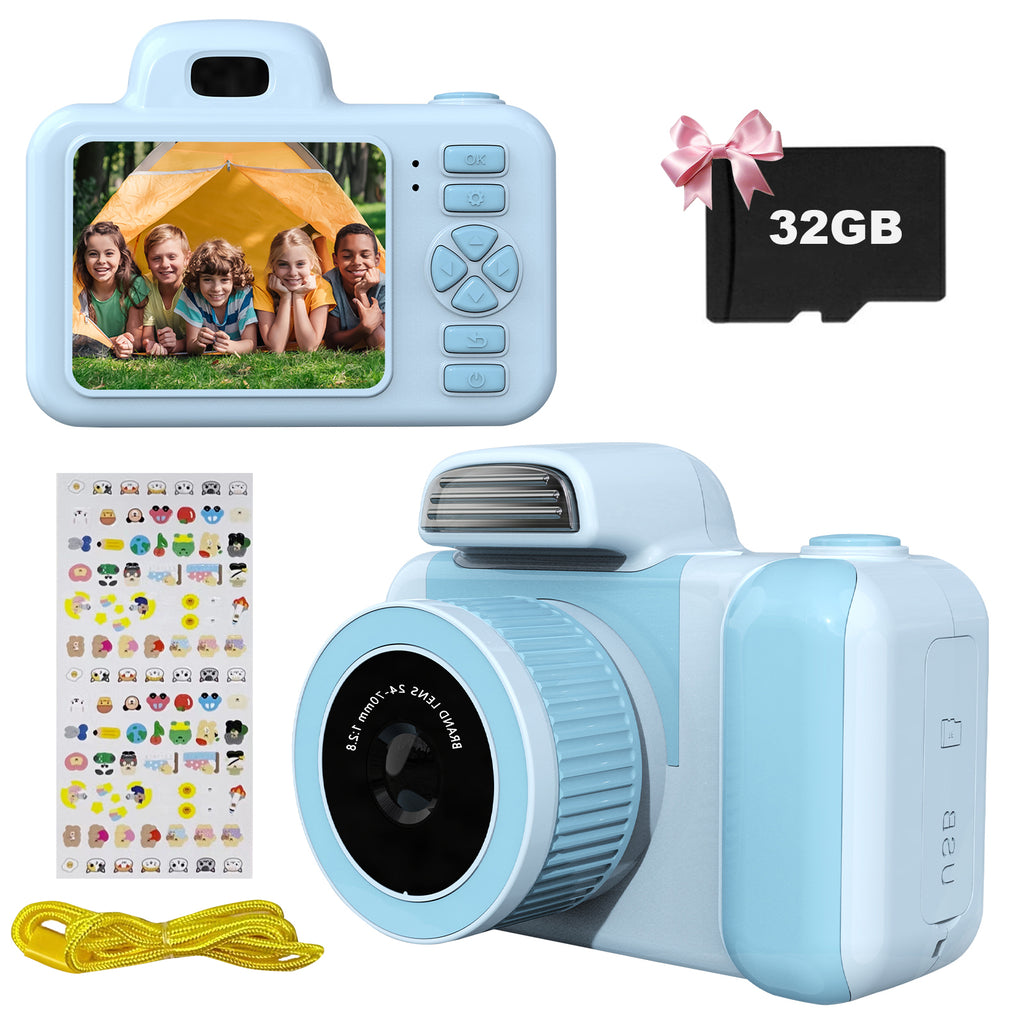 Kids Selfie Camera HD Digital Video Cameras for Toddlers, Portable Toys for Kids with 32GB SD Card