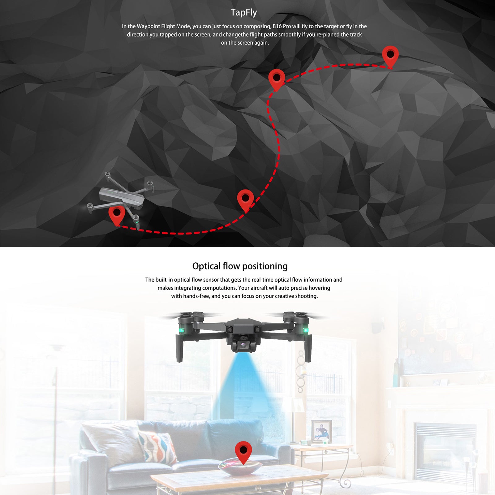 B16 Pro Drones 3-Axis Gimbal with 4K UHD Camera 28 Mins Flight Time GPS Auto Return Home