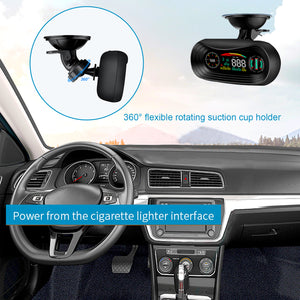 Head up Display Car Overhead Video Players GPS Speedometer with Speed OverSpeed Alarm KMH/MPH Mileage Measurement for All Vehicles