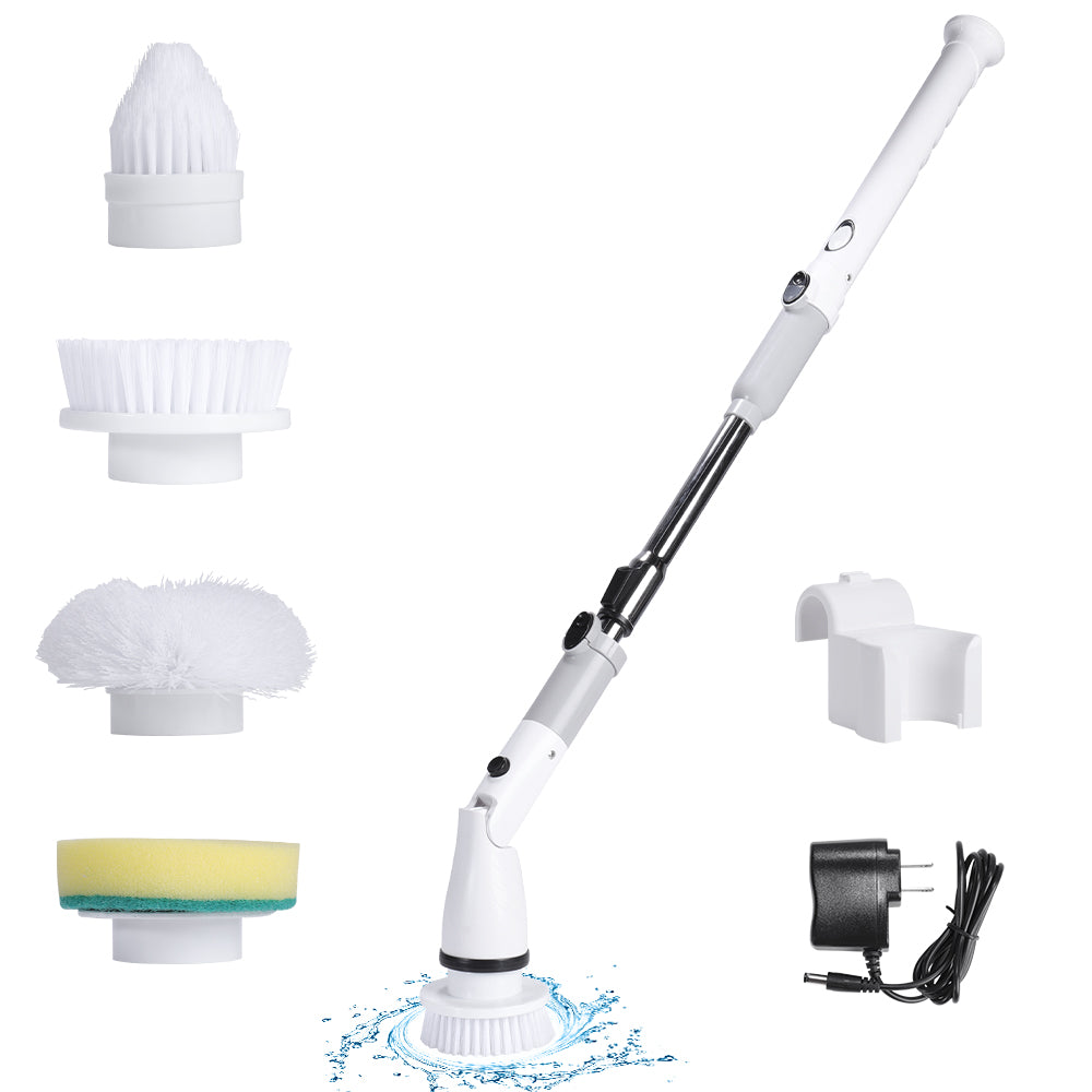 Electric Cleaning Brush Electric Spin Scrubber Adjustable Extension Handle Cordless Electric