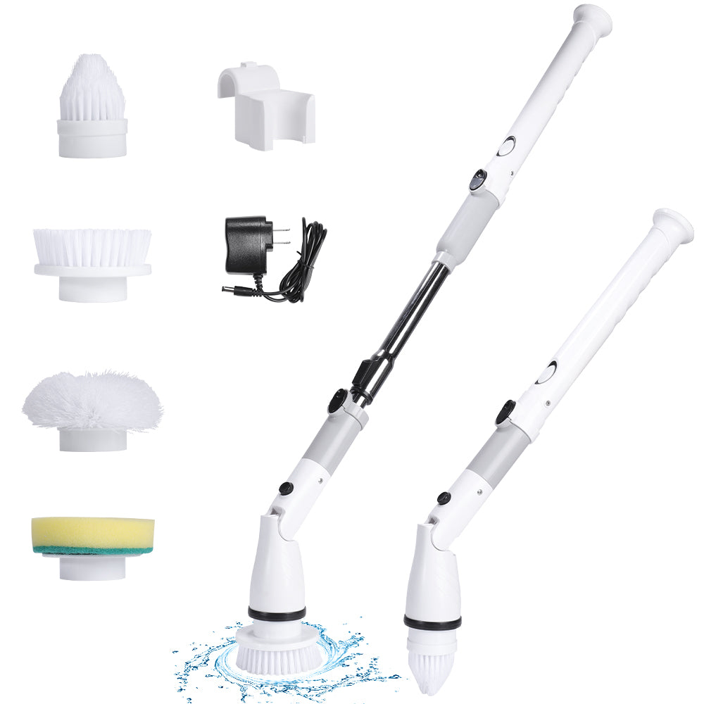 Electric Cleaning Brush Electric Spin Scrubber Adjustable Extension Handle Cordless Electric