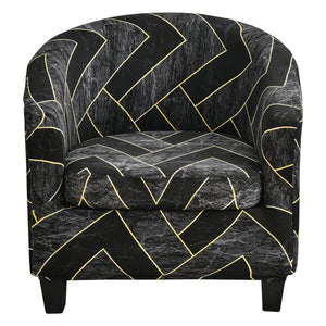 2 Pieces Stretch Couch Slipcover Printed Club Chair Slipcover Geometric Pattern Tub Chair Slipcover, 20 Style