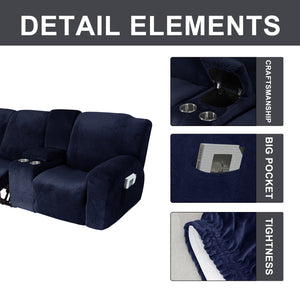 3 Seats Easy-Going Recliner Cover with Cup Holders Non Slip Soft Sofa Slipcover Thick Soft Furniture Covers, 12 Colors