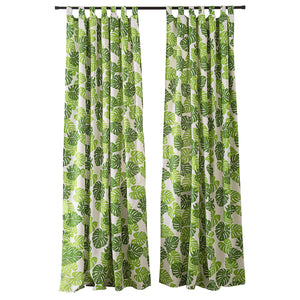 2PCS Green Leaf Curtains for Living Room- Monstera Plant Print Window Treatment Panels Blackout for Kids Bedroom Nursery Decor