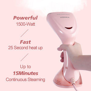 1500W Handheld Garment Steamer Portable Steam Iron Steam Straightener Steam Brush for Home and Travel