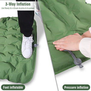 Camping Air Sleeping Pad Mat Foot Press Inflatable Lightweight Backpacking Pad 200 x 69 x 10 cm