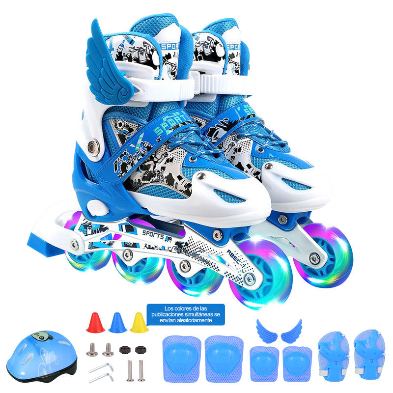 Adjustable roller skates inline skates for kids boys girls with luminous wheels