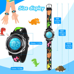 Children's Watch for Boys Girls Waterproof Outdoor LED Timer with 7 Colors Backlight