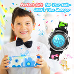 Children's Watch for Boys Girls Waterproof Outdoor LED Timer with 7 Colors Backlight