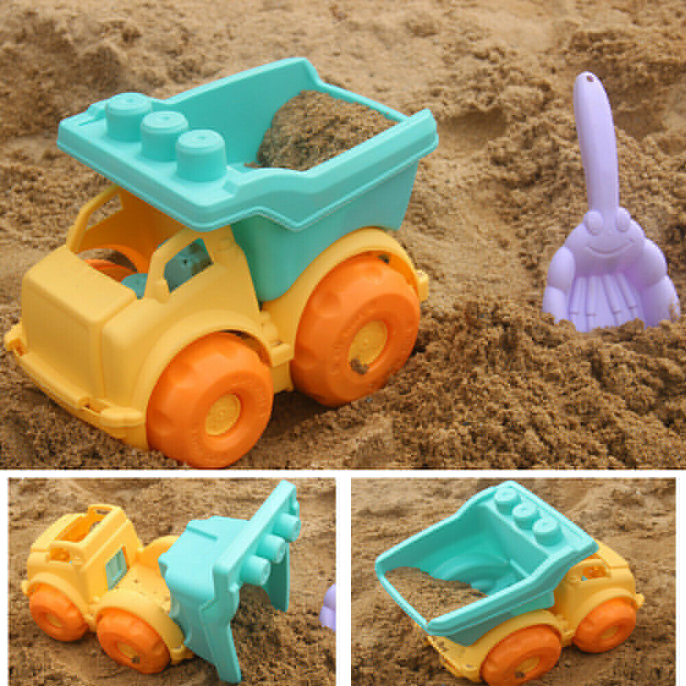 13PCS Beach Sand Toys Set for Kid with Beach Bucket Castle Animal molds Mesh Bag