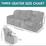 3 Seats Easy-Going Recliner Cover with Cup Holders Non Slip Soft Sofa Slipcover Thick Soft Furniture Covers, 12 Colors